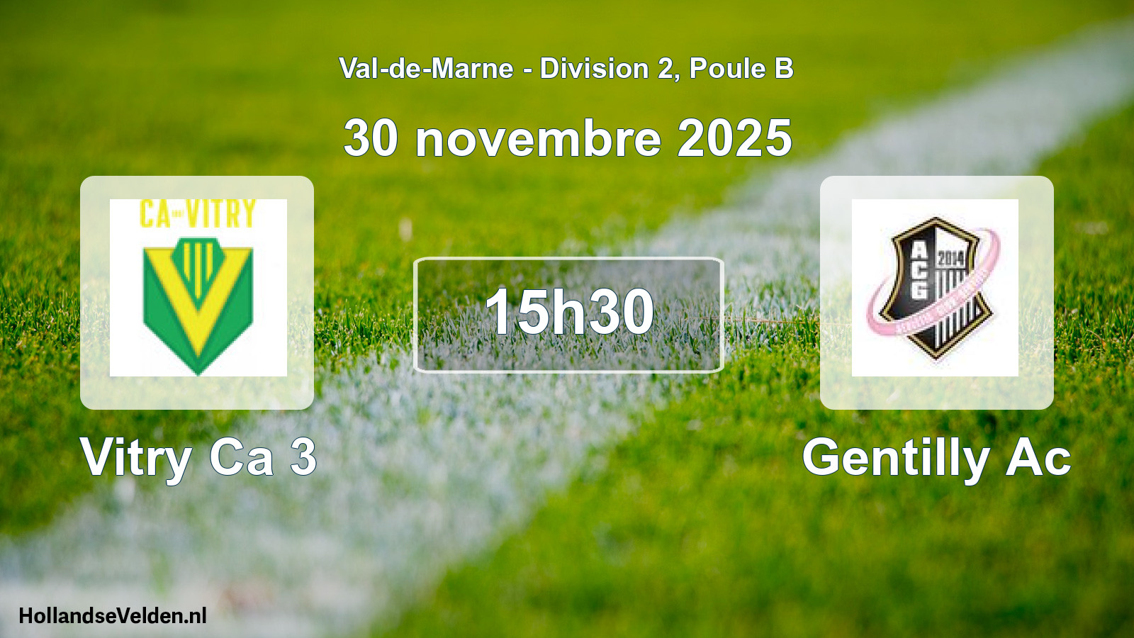 Match programmé: Vitry Ca 3 - Gentilly Ac (30 novembre 2025)