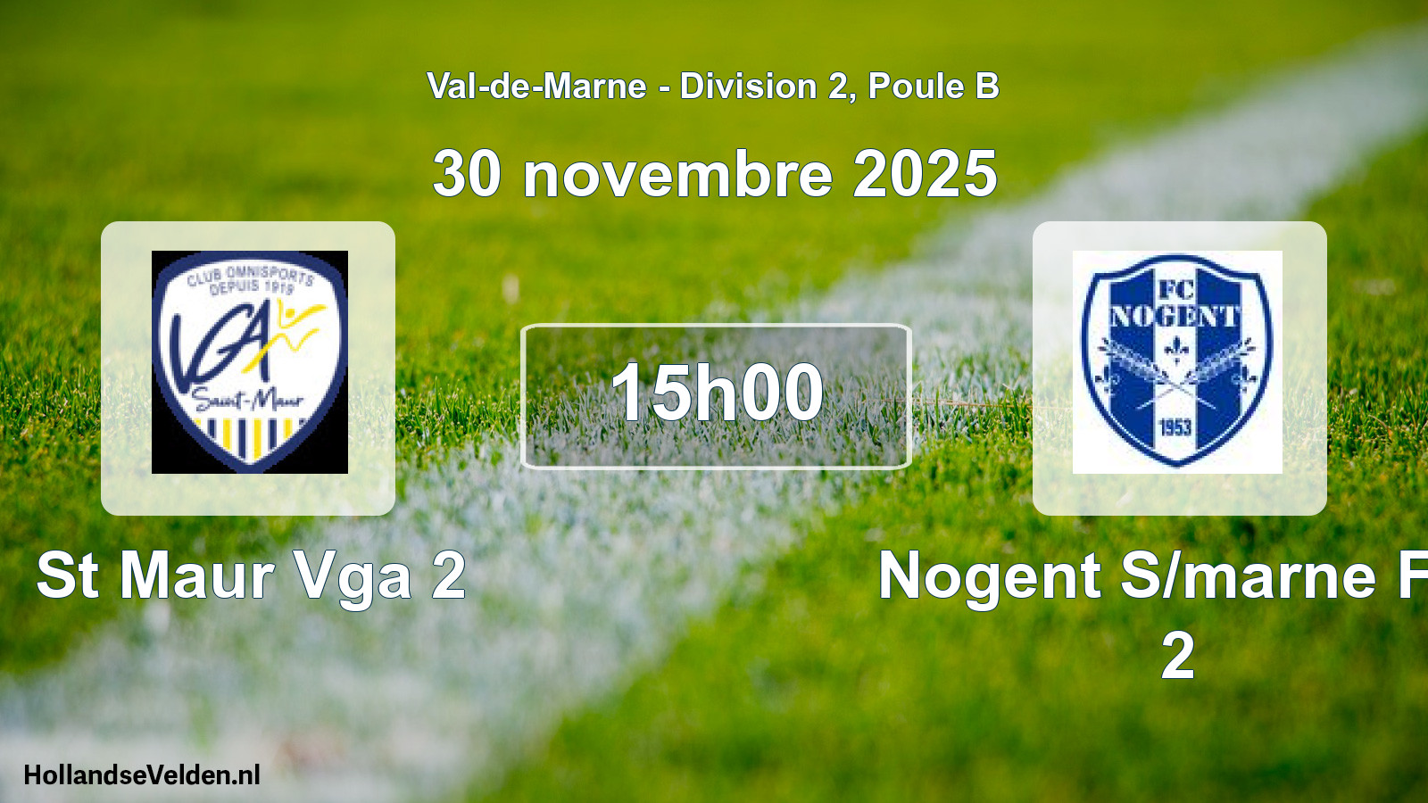 Scheduled Match: St Maur Vga 2 - Nogent S/marne FC 2 (30 November 2025)