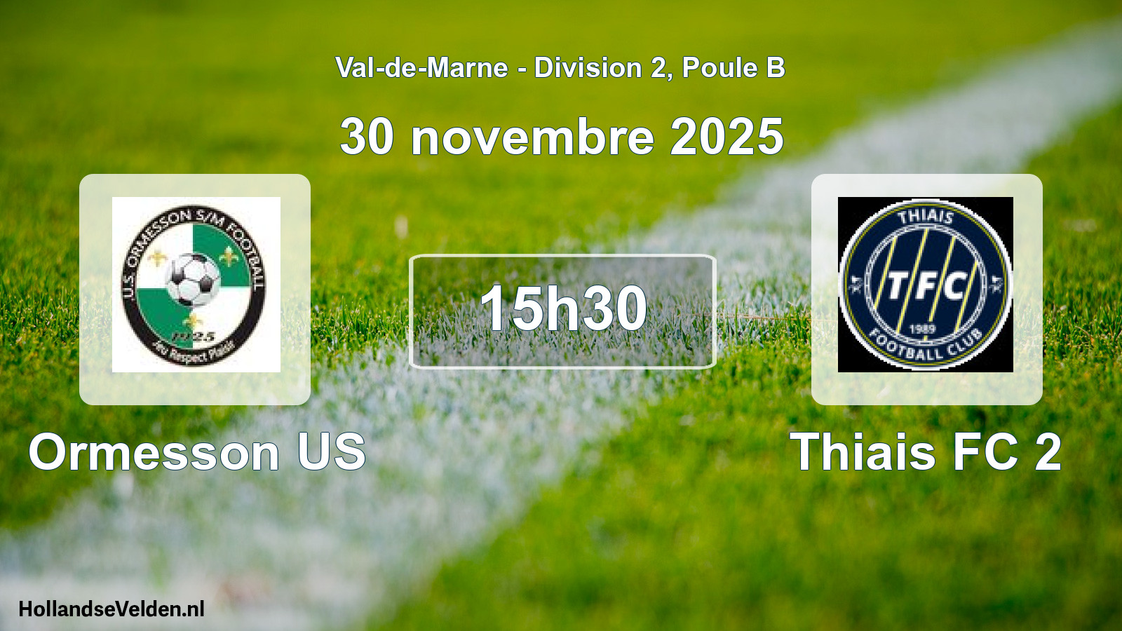 Scheduled Match: Ormesson US - Thiais FC 2 (30 November 2025)