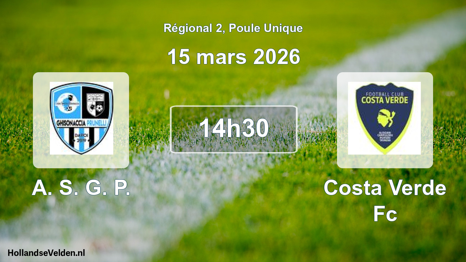 Geplande wedstrijd: A. S. G. P. - Costa Verde Fc (15 mars 2026)