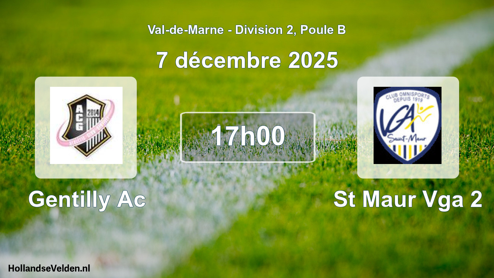 Match programmé: Gentilly Ac - St Maur Vga 2 (7 décembre 2025)