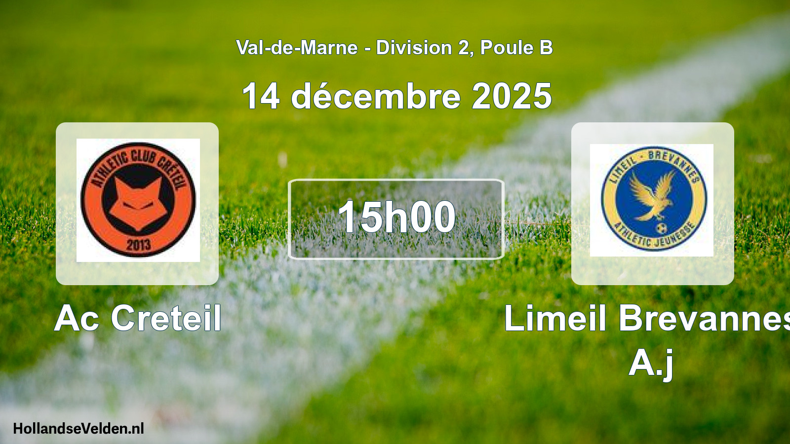 Match programmé: Ac Creteil - Limeil Brevannes A.j (14 décembre 2025)
