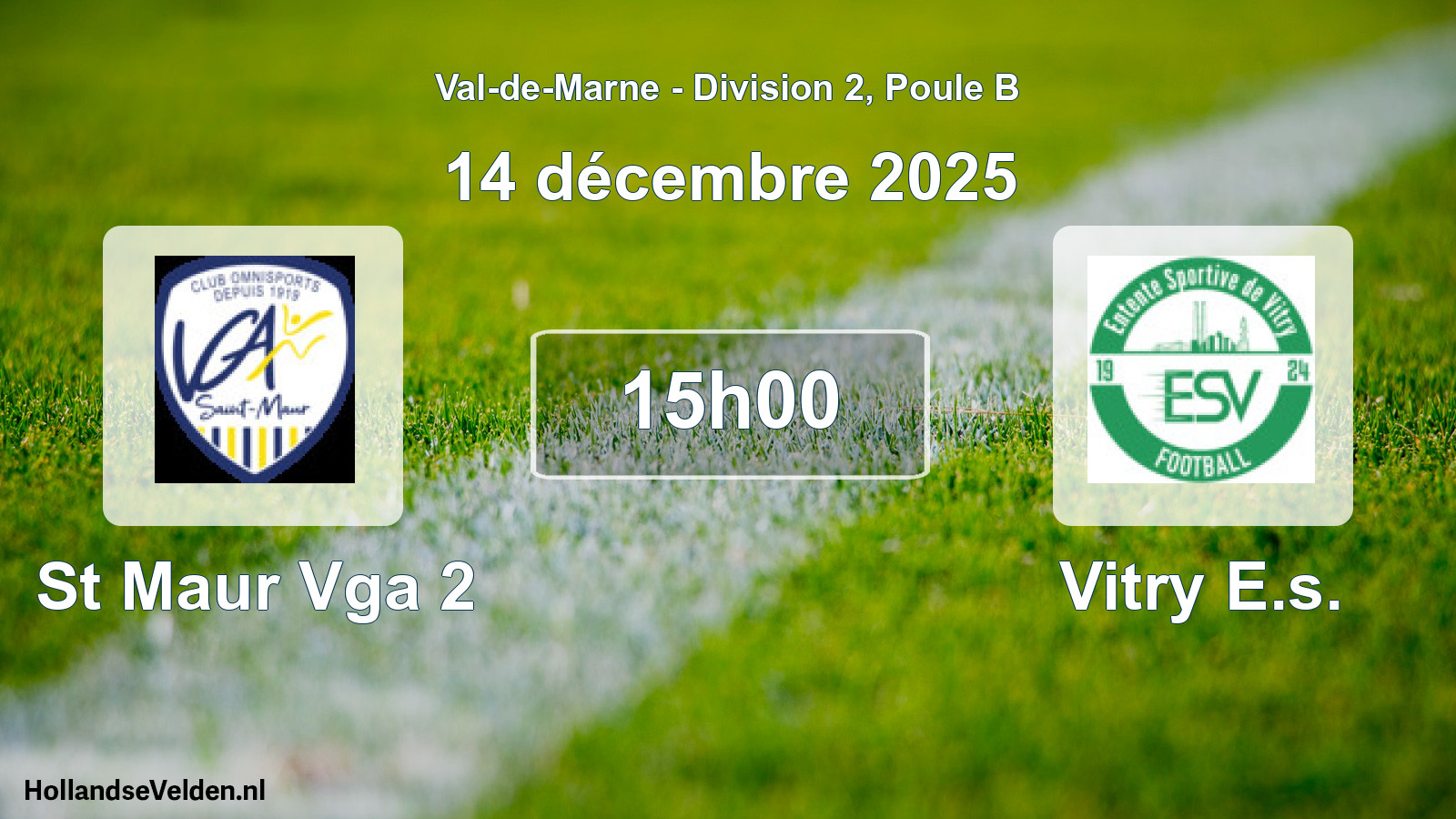 Geplande wedstrijd: St Maur Vga 2 - Vitry E.s. (14 december 2025)