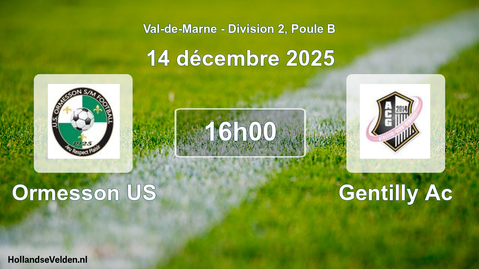 Scheduled Match: Ormesson US - Gentilly Ac (14 December 2025)