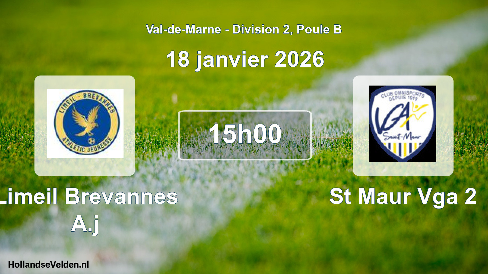 Scheduled Match: Limeil Brevannes A.j - St Maur Vga 2 (18 January 2026)