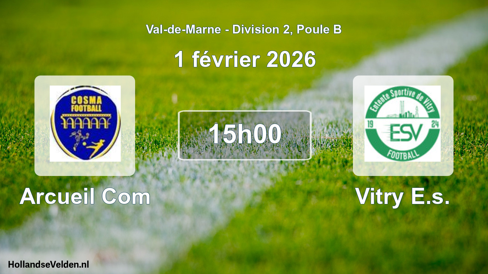 Match programmé: Arcueil Com - Vitry E.s. (1 février 2026)