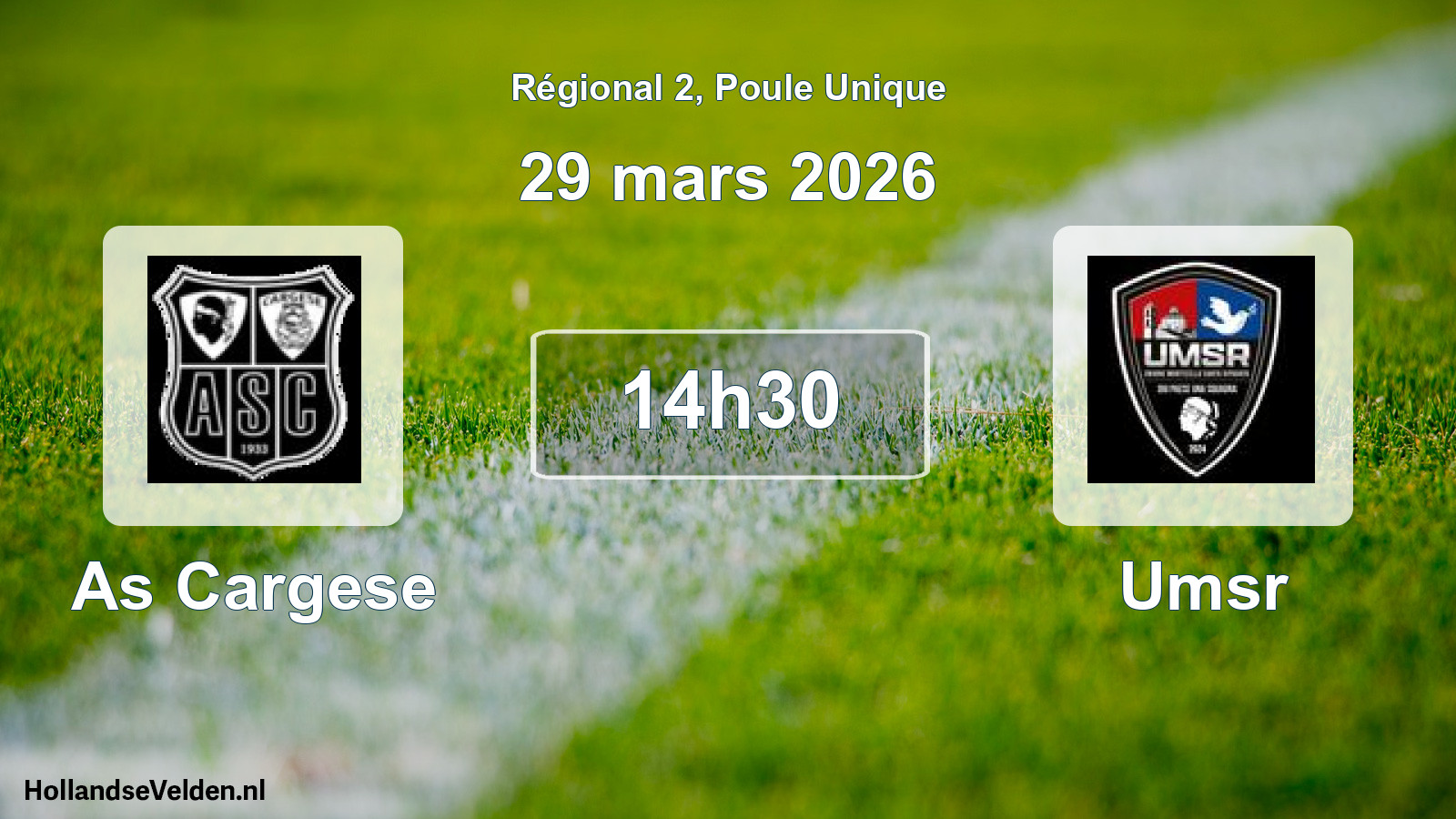 Scheduled Match: As Cargese - Umsr (29 March 2026)