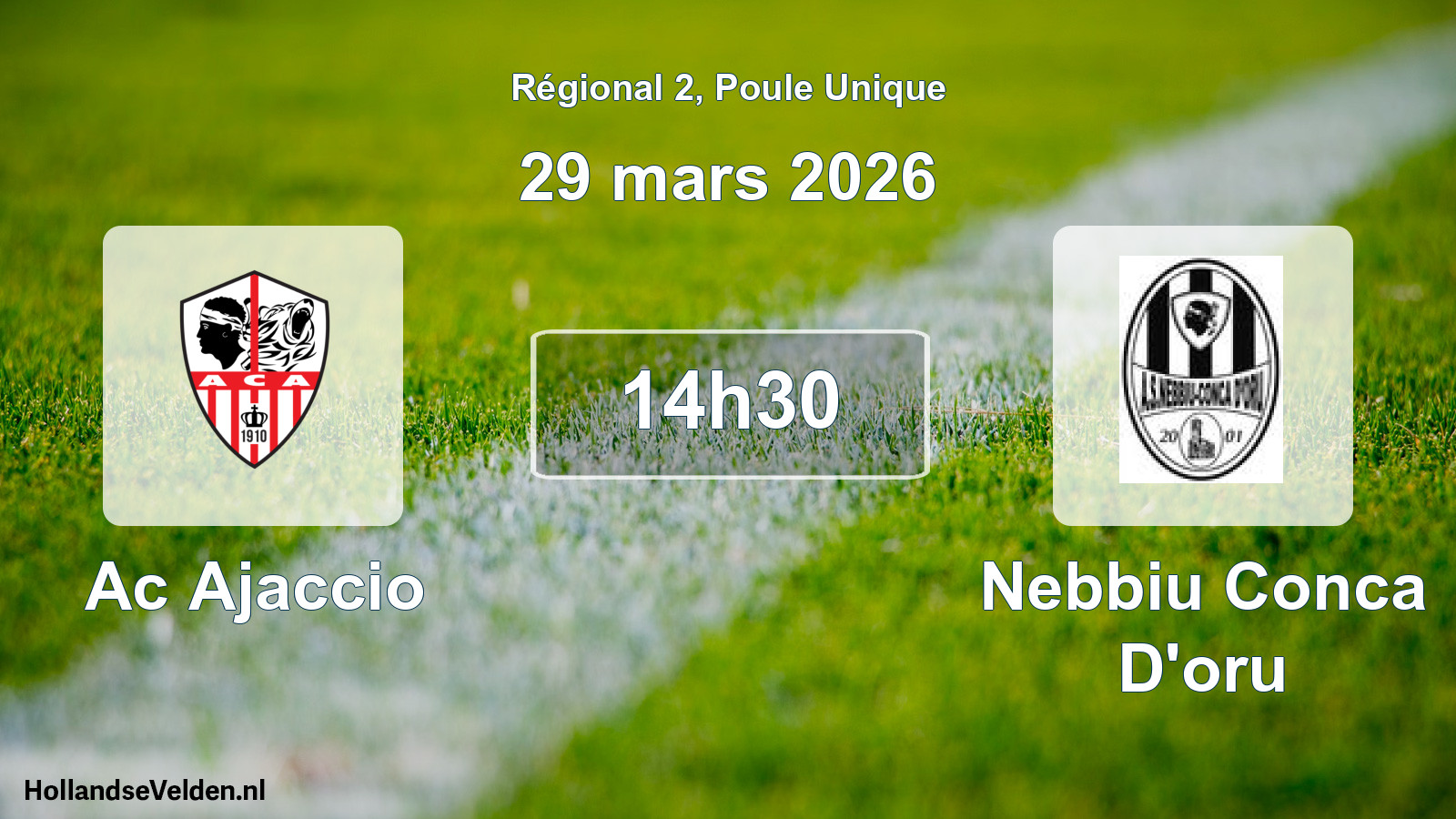 Geplande wedstrijd: Ac Ajaccio - Nebbiu Conca D'oru (29 mars 2026)