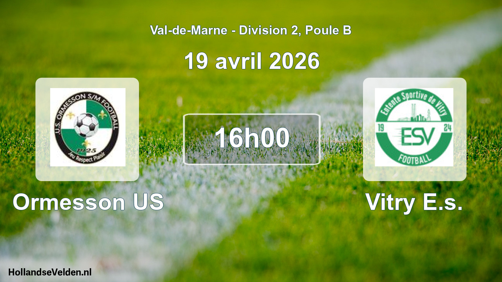 Match programmé: Ormesson US - Vitry E.s. (19 avril 2026)