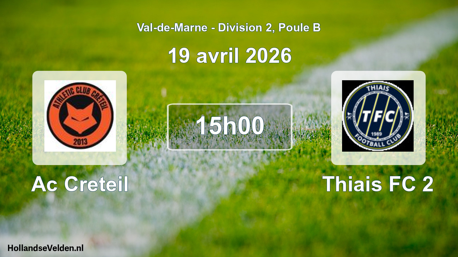 Geplande wedstrijd: Ac Creteil - Thiais FC 2 (19 april 2026)
