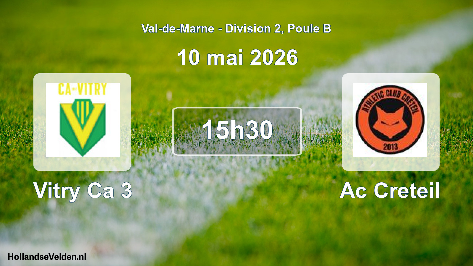Match programmé: Vitry Ca 3 - Ac Creteil (10 mai 2026)