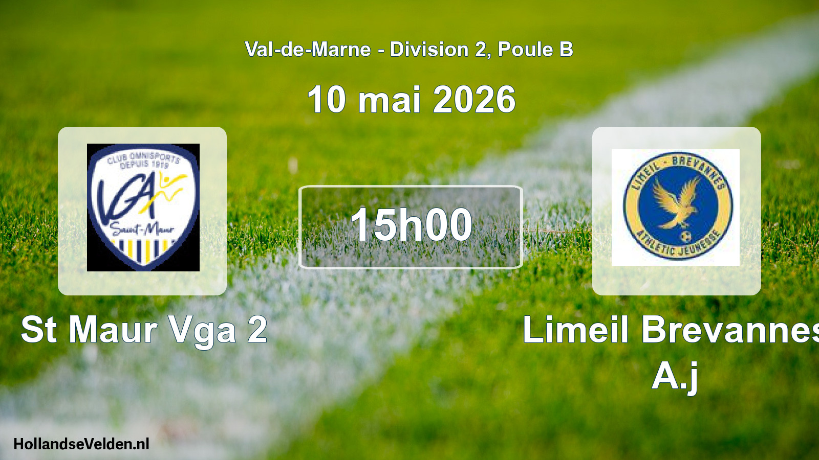 Match programmé: St Maur Vga 2 - Limeil Brevannes A.j (10 mai 2026)