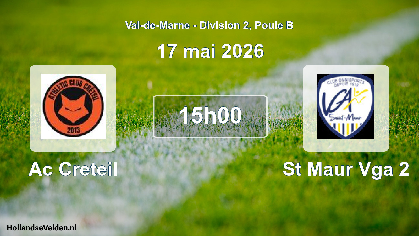 Scheduled Match: Ac Creteil - St Maur Vga 2 (17 May 2026)