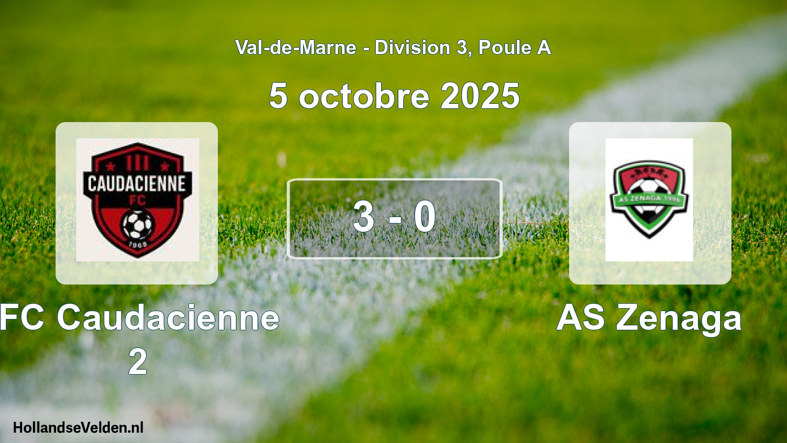 Total number of matches played: FC Caudacienne 2 - AS Zenaga 3 - 0 (5 October 2025)