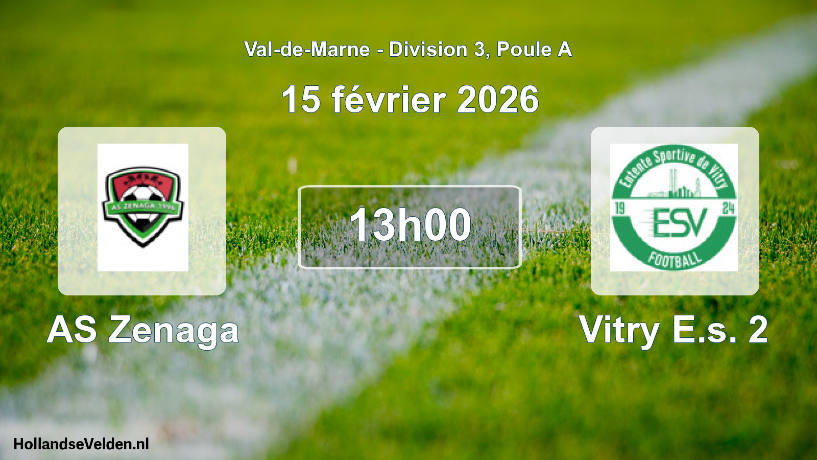 Match programmé: AS Zenaga - Vitry E.s. 2 (15 février 2026)