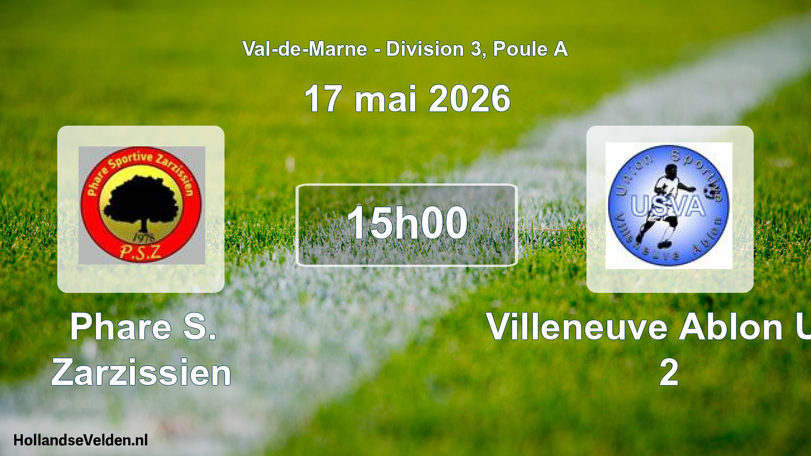 Scheduled Match: Phare S. Zarzissien - Villeneuve Ablon U.s 2 (17 May 2026)
