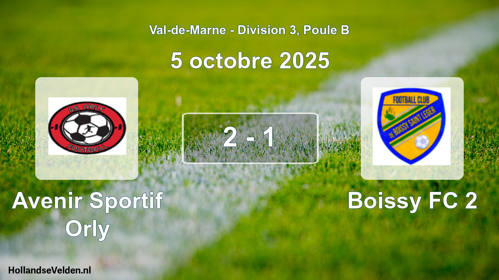 Match joué: Avenir Sportif Orly - Boissy FC 2 2 - 1 (5 octobre 2025)