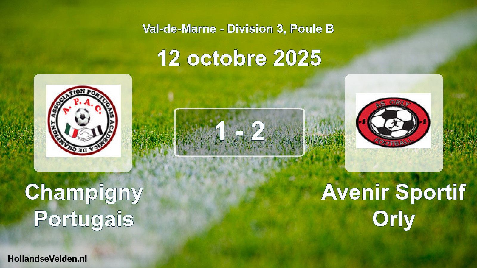 Total number of matches played: Champigny Portugais - Avenir Sportif Orly 1 - 2 (12 October 2025)