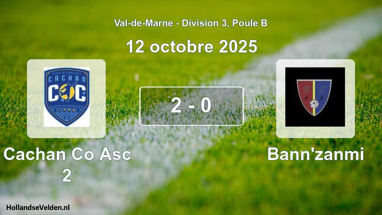 Match joué: Cachan Co Asc 2 - Bann'zanmi 2 - 0 (12 octobre 2025)