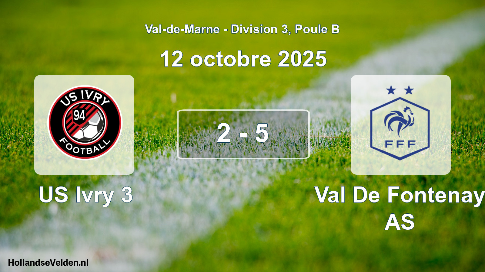 Match joué: US Ivry 3 - Val De Fontenay AS 2 - 5 (12 octobre 2025)