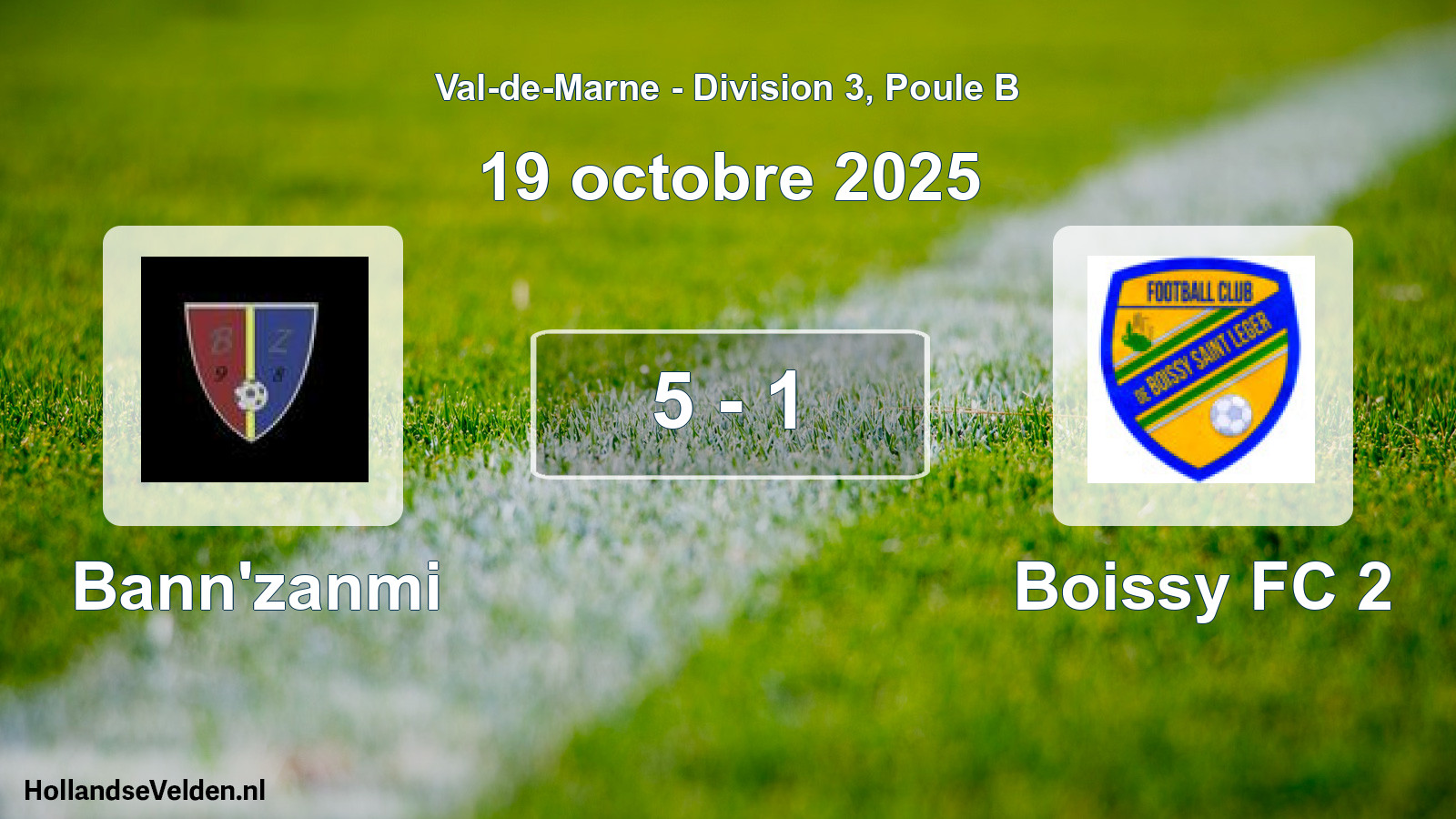 Match joué: Bann'zanmi - Boissy FC 2 5 - 1 (19 octobre 2025)