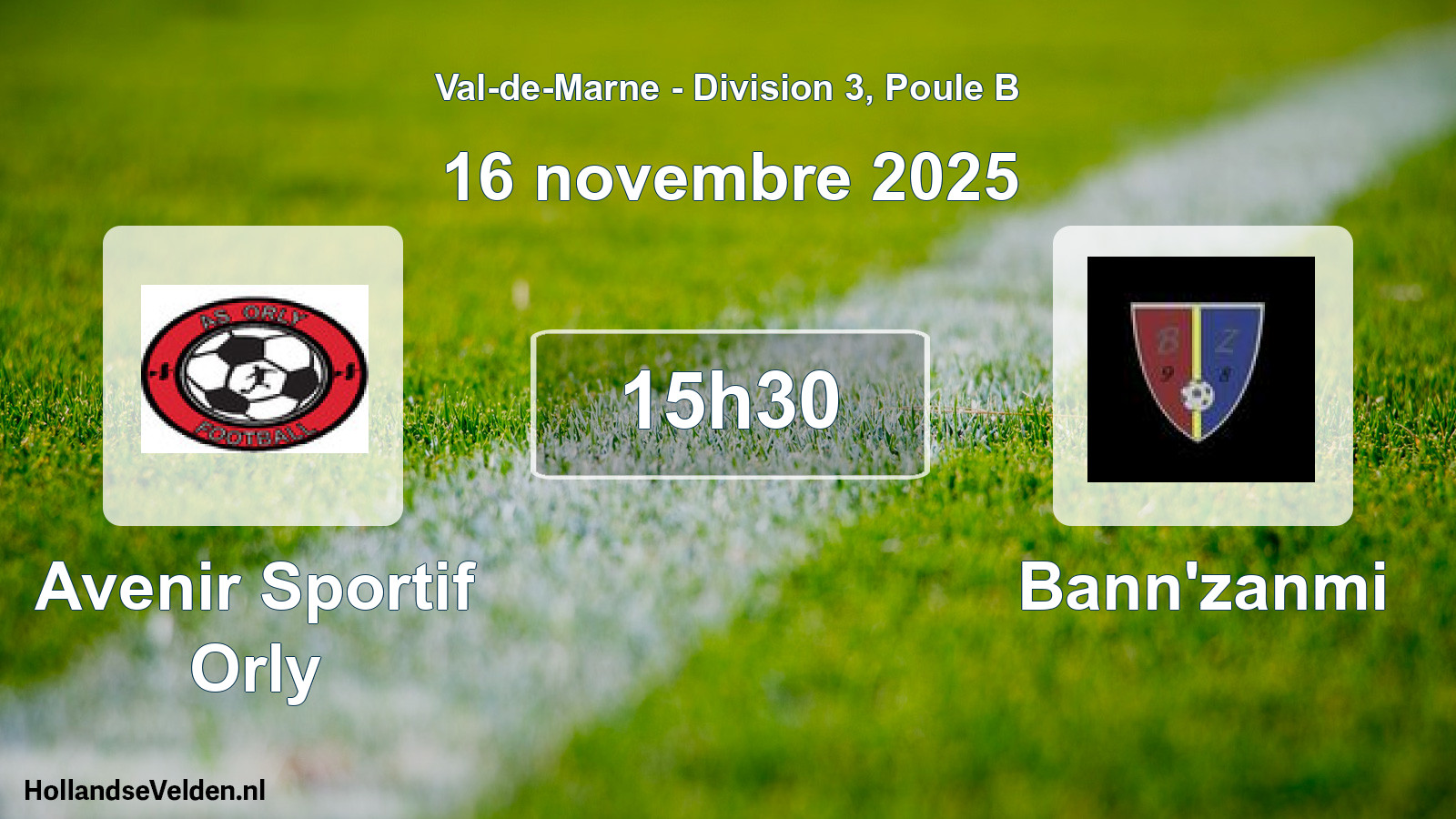Match programmé: Avenir Sportif Orly - Bann'zanmi (16 novembre 2025)