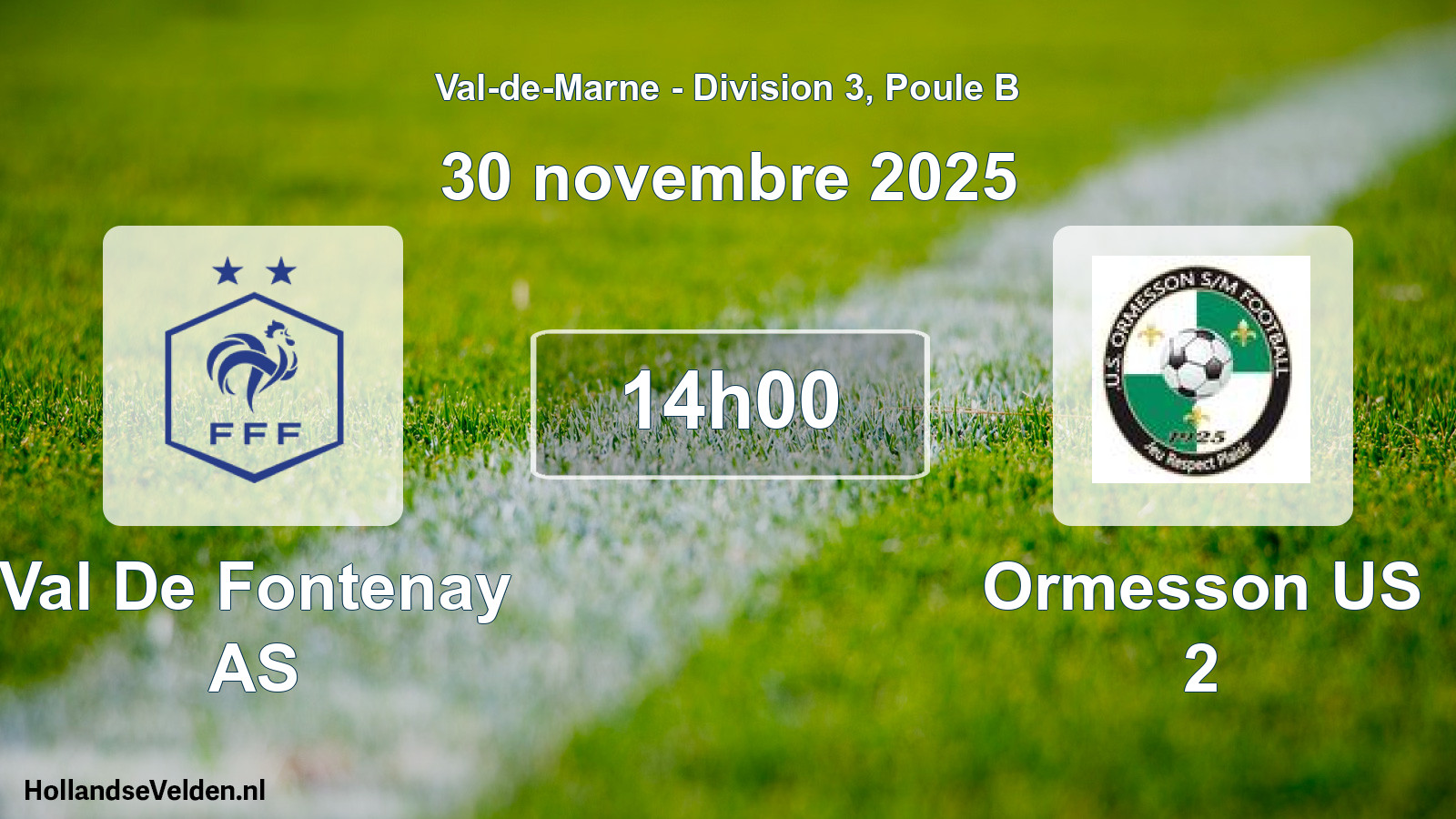 Scheduled Match: Val De Fontenay AS - Ormesson US 2 (30 November 2025)