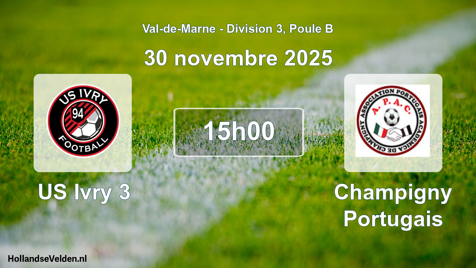 Match programmé: US Ivry 3 - Champigny Portugais (30 novembre 2025)