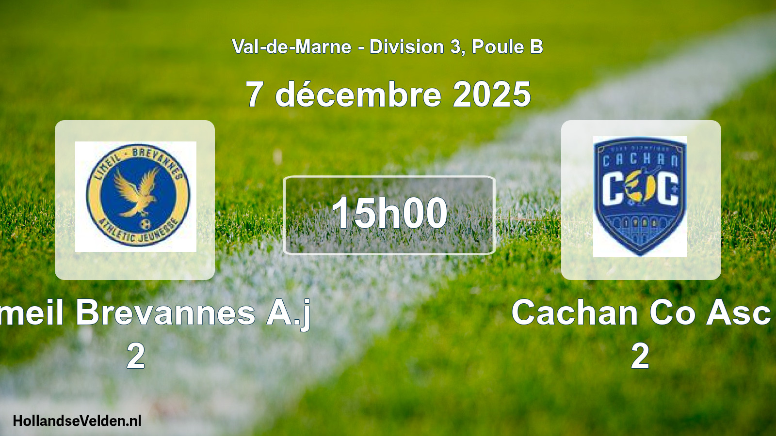 Scheduled Match: Limeil Brevannes A.j 2 - Cachan Co Asc 2 (7 December 2025)