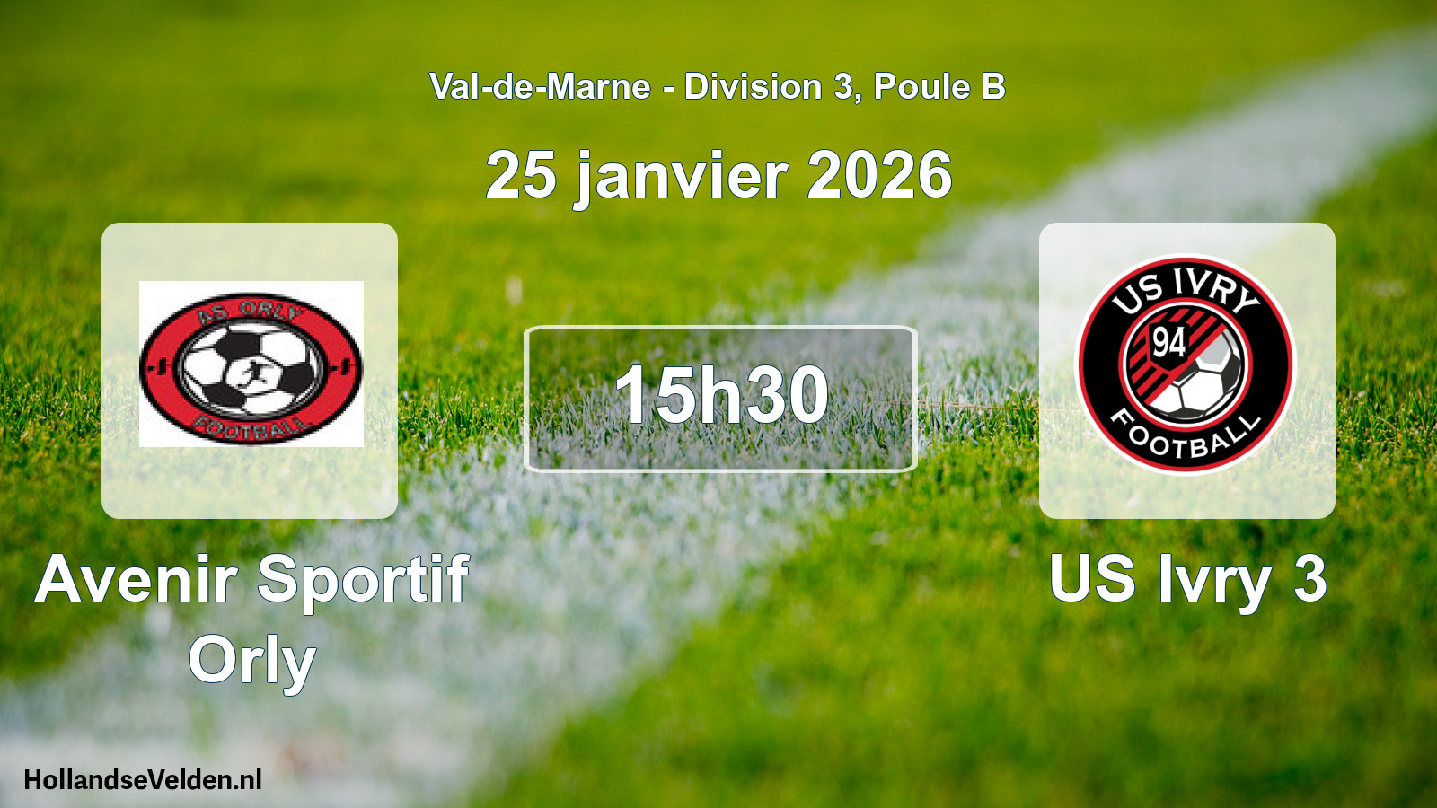 Geplande wedstrijd: Avenir Sportif Orly - US Ivry 3 (25 januari 2026)