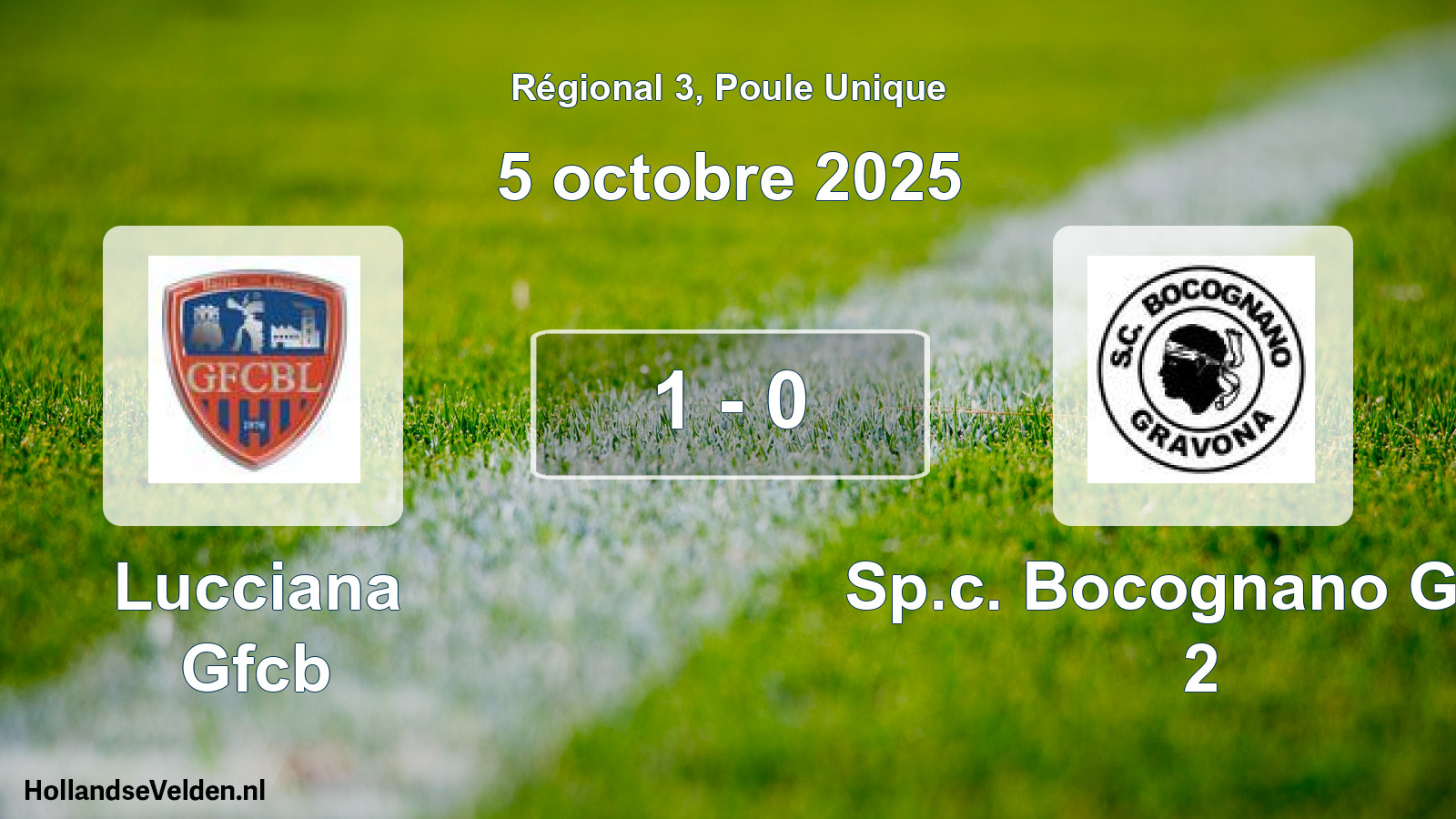 Gespeelde wedstrijd: Lucciana Gfcb - Sp.c. Bocognano Grav 2 1 - 0 (5 oktober 2025)