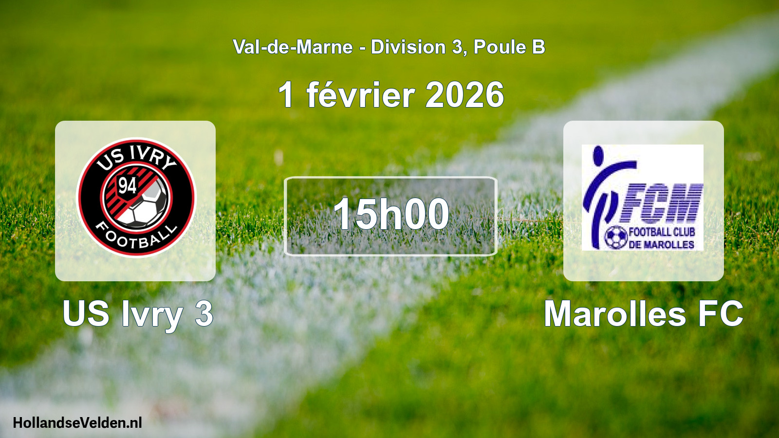 Geplande wedstrijd: US Ivry 3 - Marolles FC (1 februari 2026)
