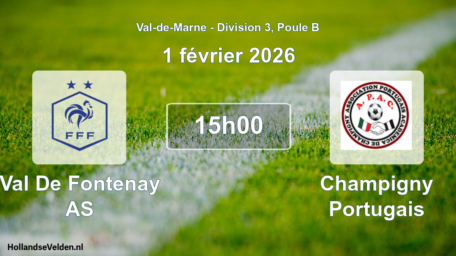 Match programmé: Val De Fontenay AS - Champigny Portugais (1 février 2026)