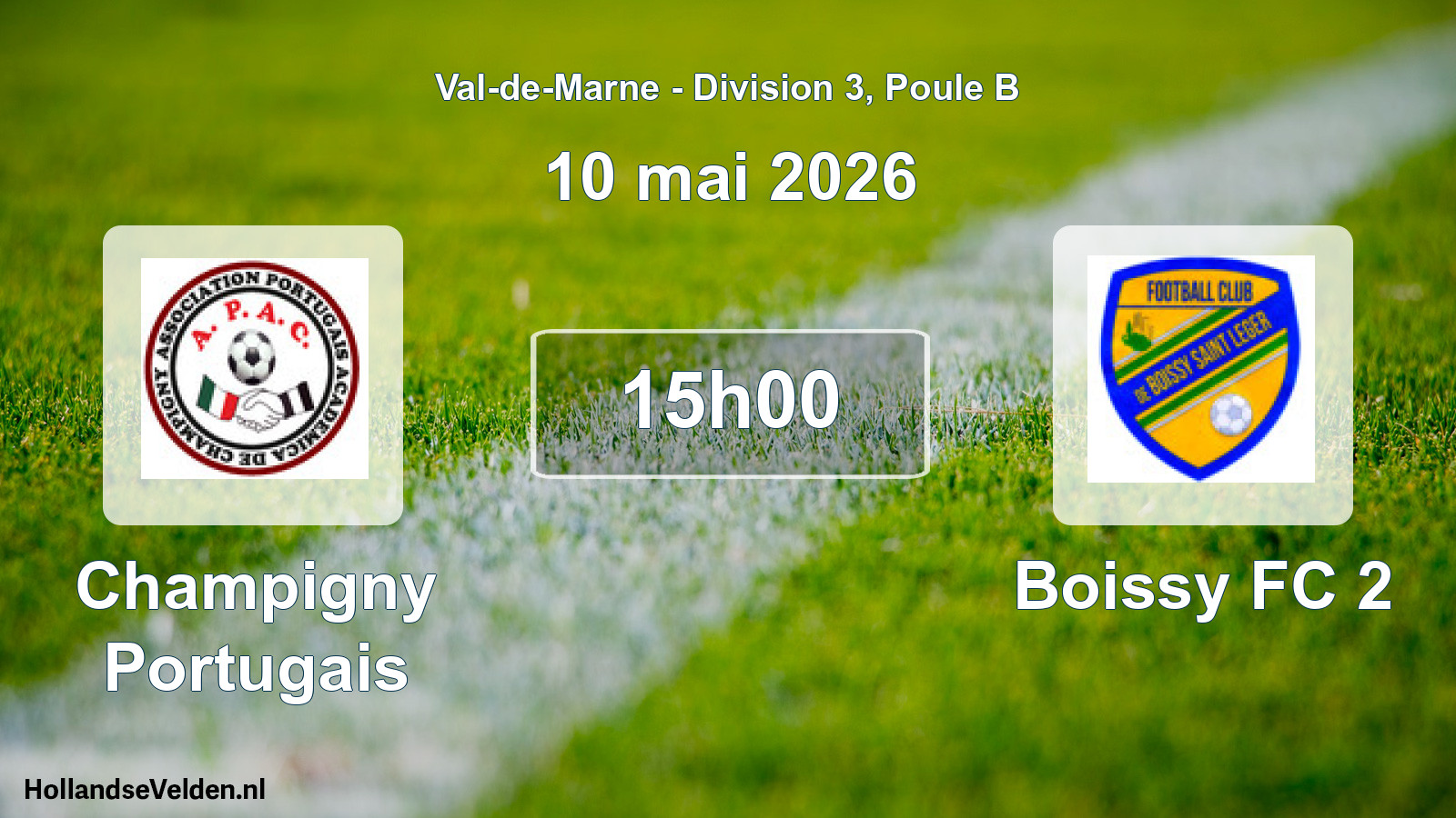 Match programmé: Champigny Portugais - Boissy FC 2 (10 mai 2026)