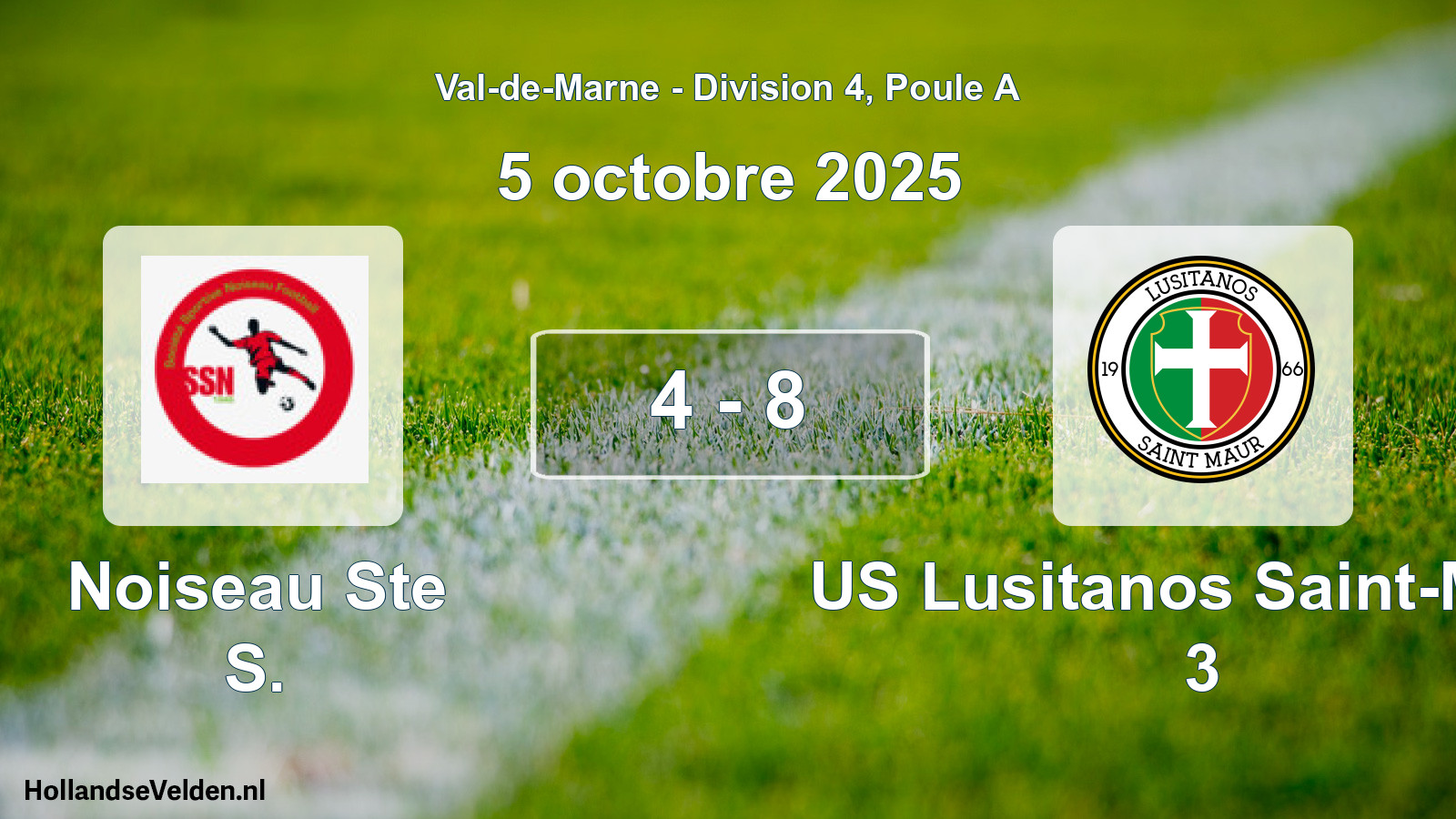 Gespeelde wedstrijd: Noiseau Ste S. - US Lusitanos Saint-Maur 3 4 - 8 (5 oktober 2025)