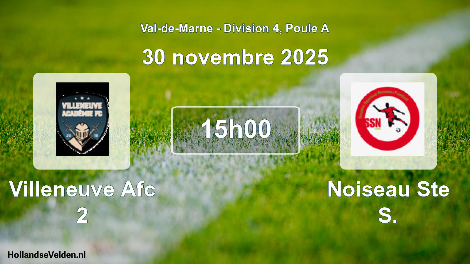 Match programmé: Villeneuve Afc 2 - Noiseau Ste S. (30 novembre 2025)
