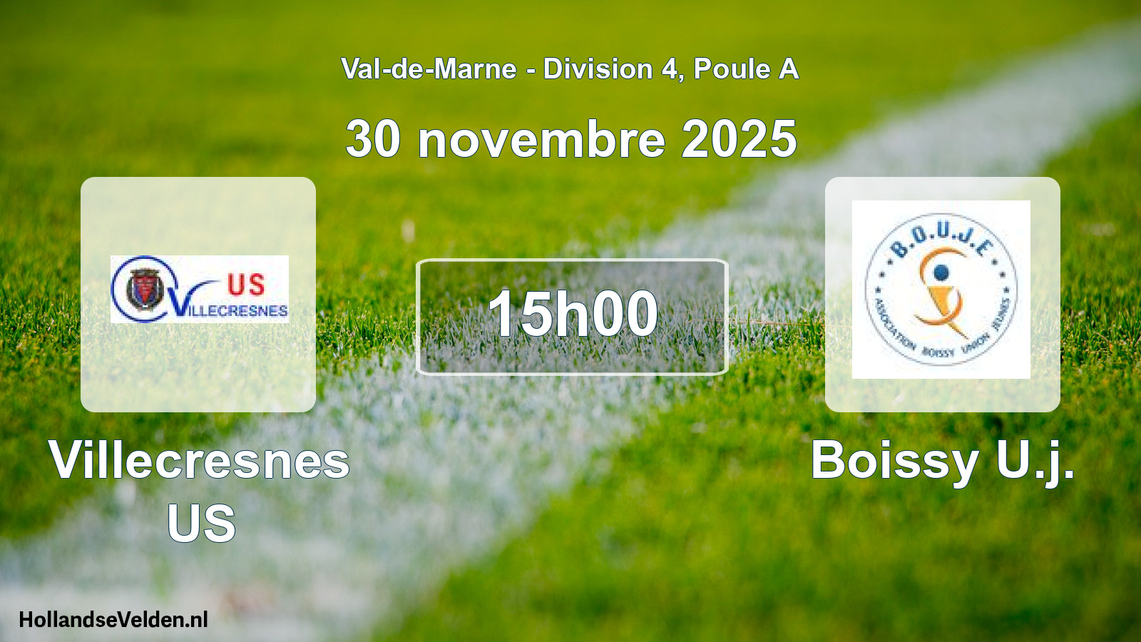 Match programmé: Villecresnes US - Boissy U.j. (30 novembre 2025)