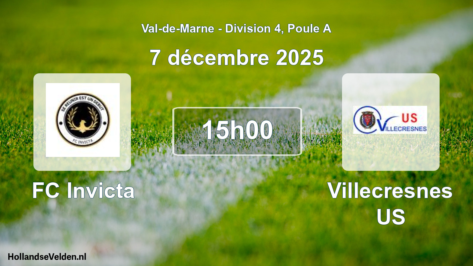 Match programmé: FC Invicta - Villecresnes US (7 décembre 2025)