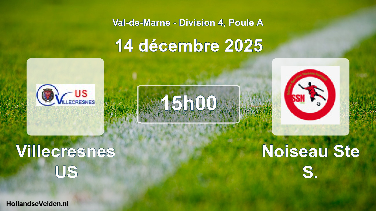 Match programmé: Villecresnes US - Noiseau Ste S. (14 décembre 2025)