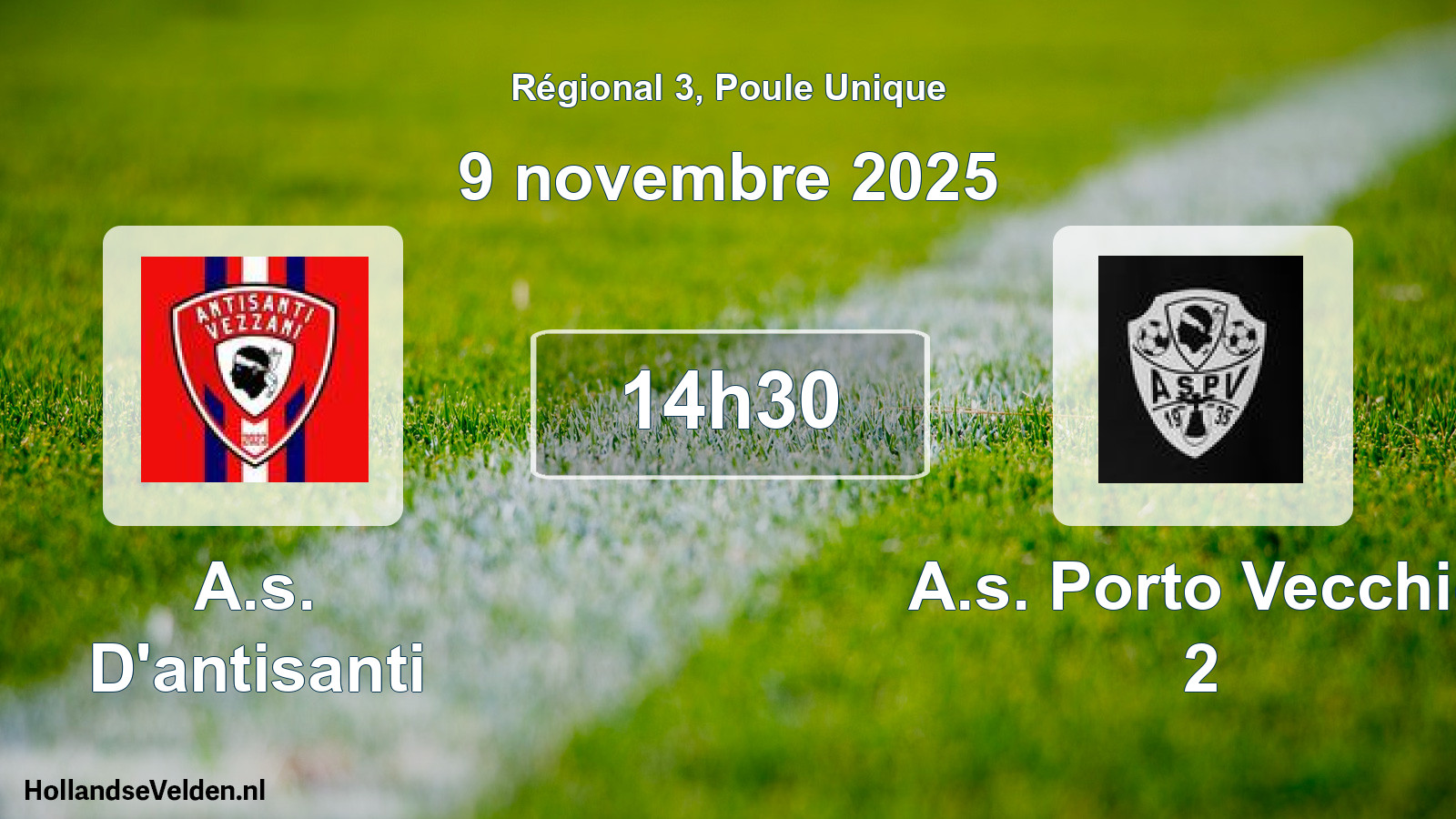 Geplande wedstrijd: A.s. D'antisanti - A.s. Porto Vecchio 2 (9 novembre 2025)