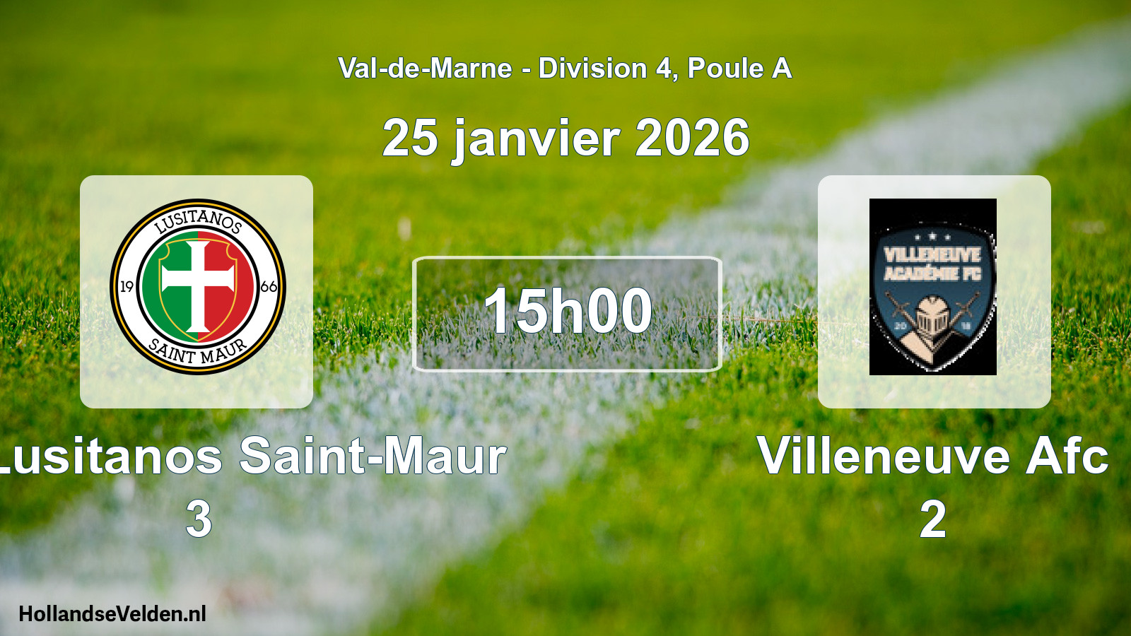 Match programmé: US Lusitanos Saint-Maur 3 - Villeneuve Afc 2 (25 janvier 2026)