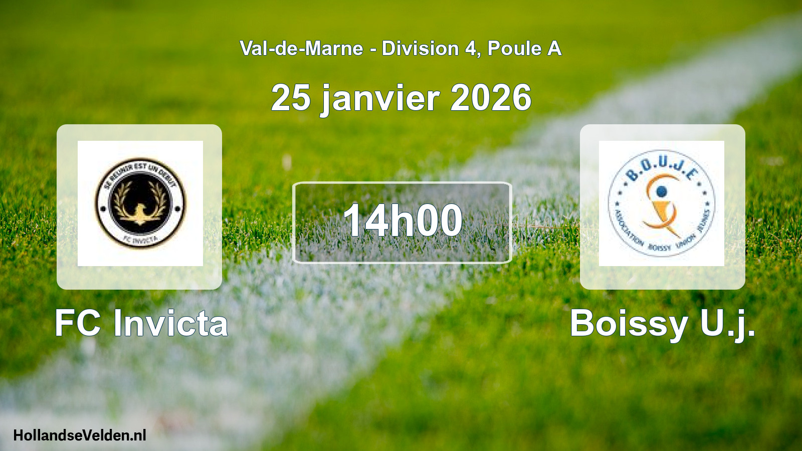 Match programmé: FC Invicta - Boissy U.j. (25 janvier 2026)