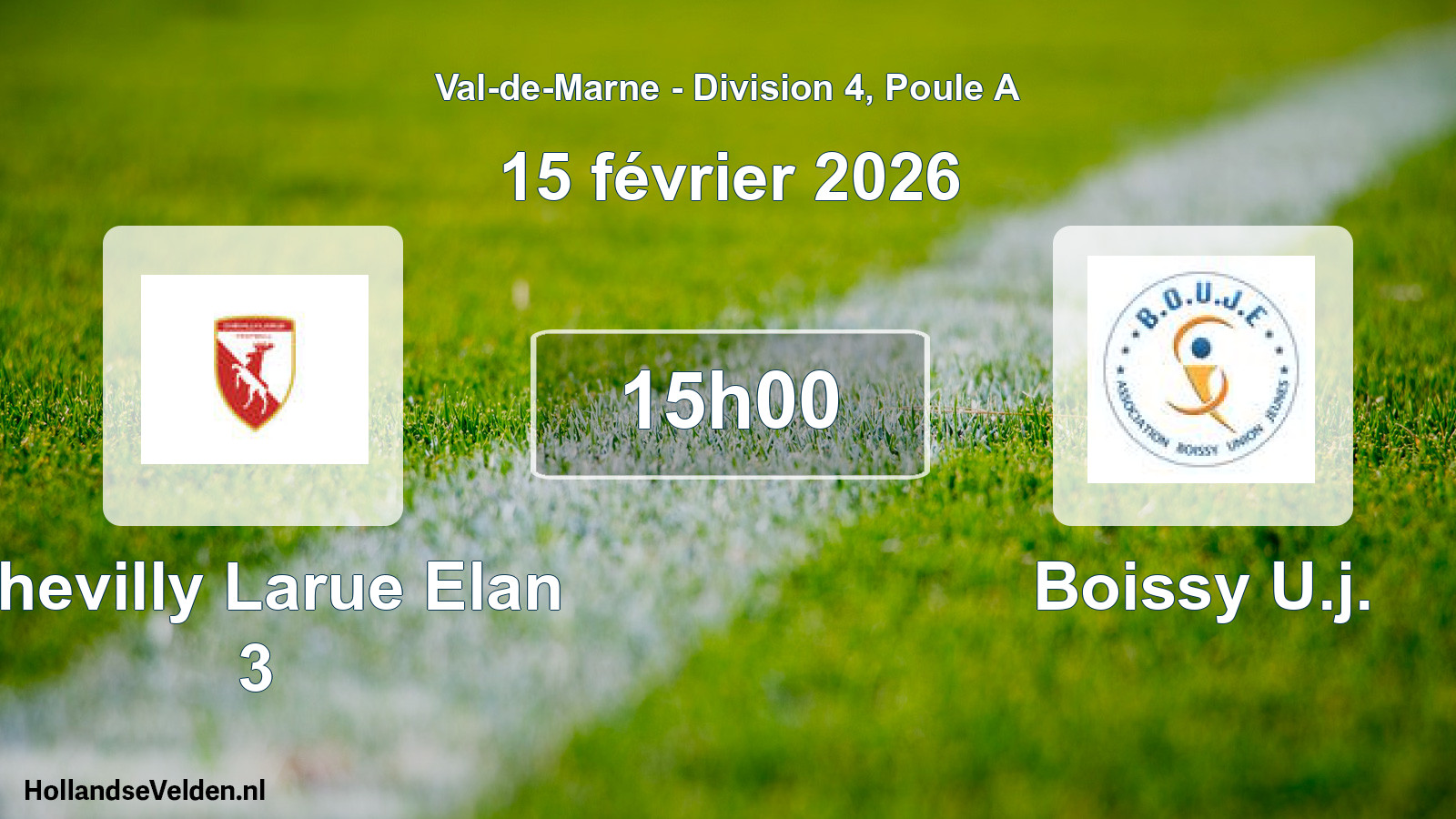Match programmé: Chevilly Larue Elan 3 - Boissy U.j. (15 février 2026)