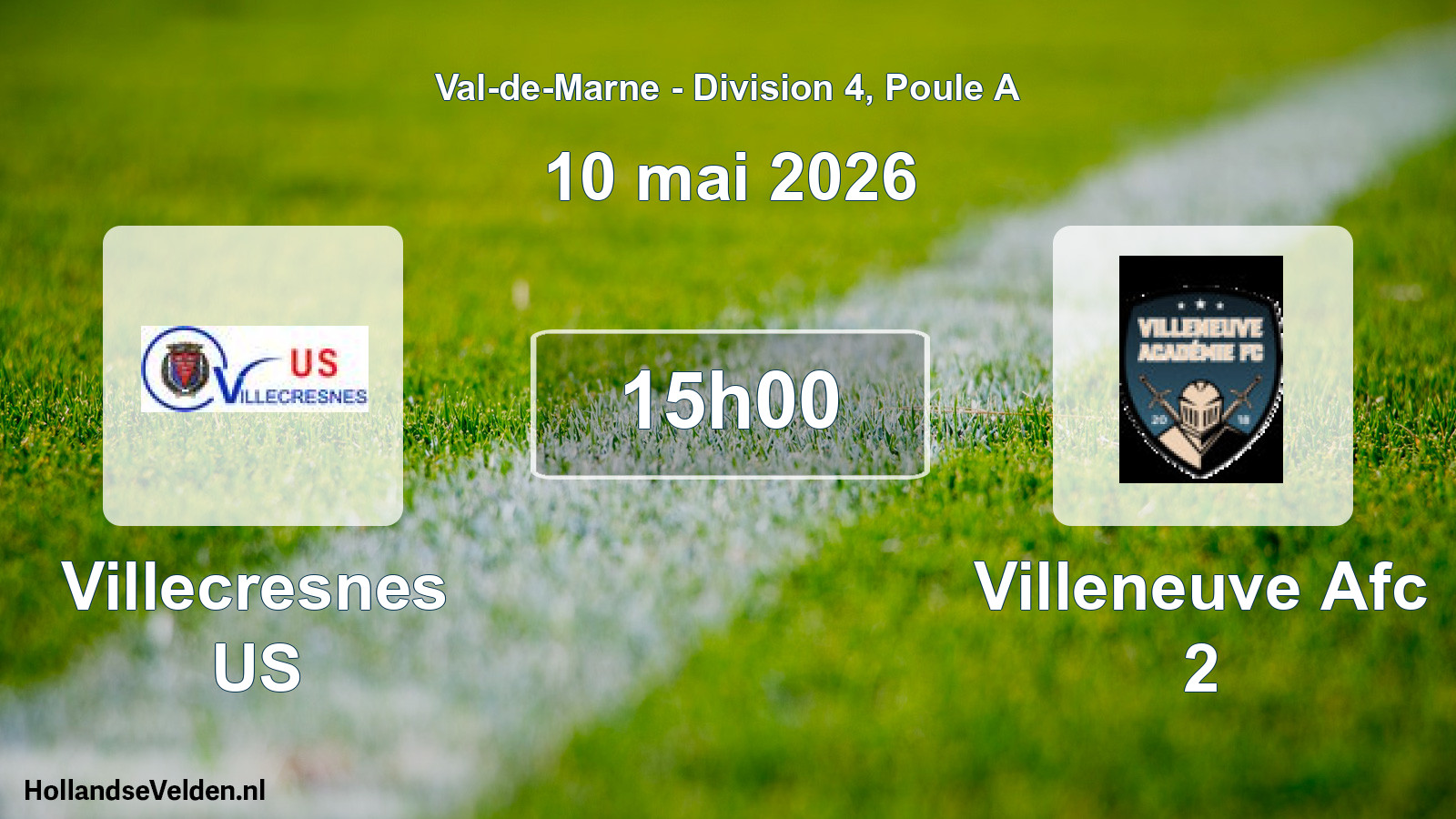 Geplande wedstrijd: Villecresnes US - Villeneuve Afc 2 (10 mei 2026)