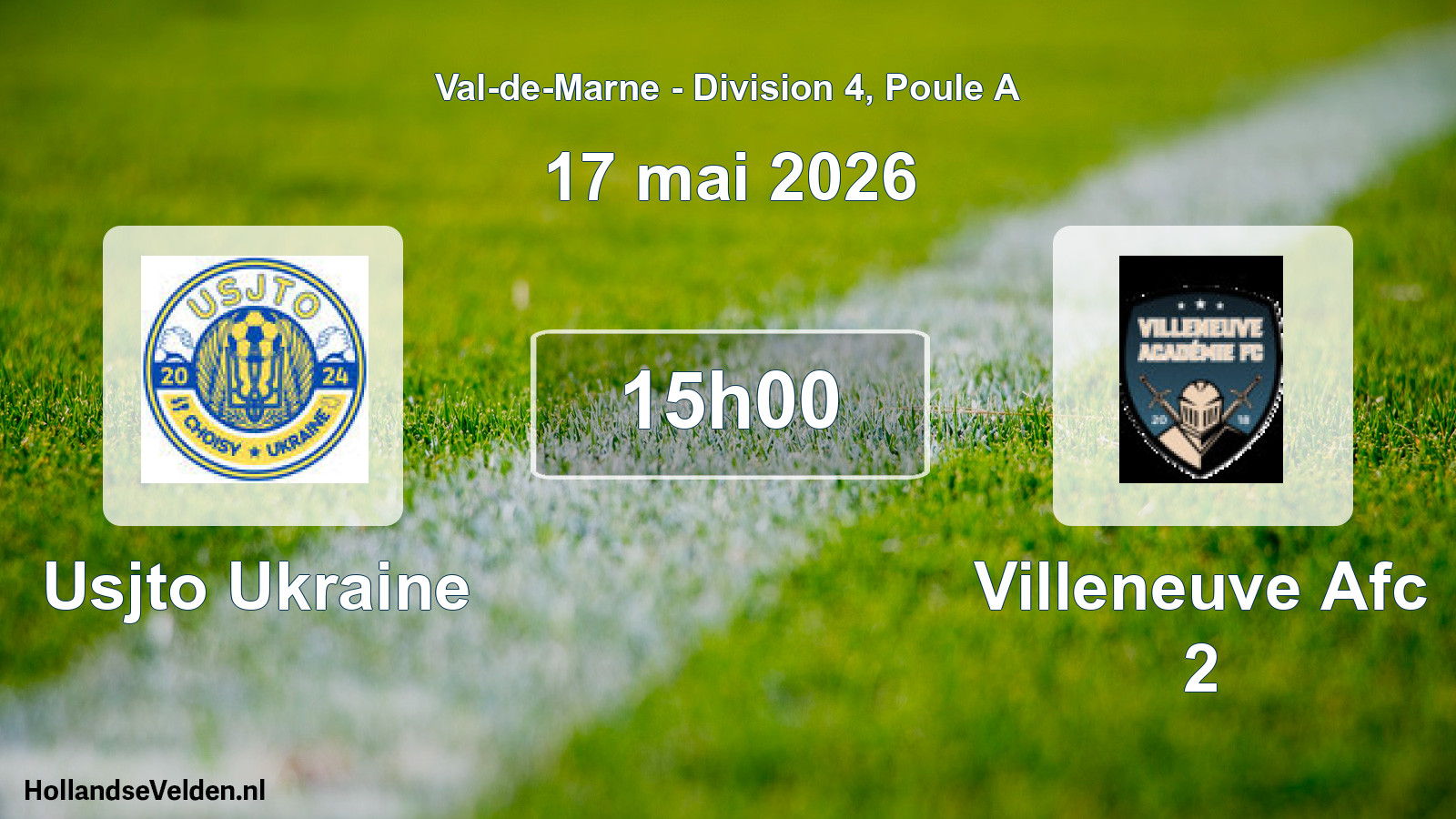 Match programmé: Usjto Ukraine - Villeneuve Afc 2 (17 mai 2026)
