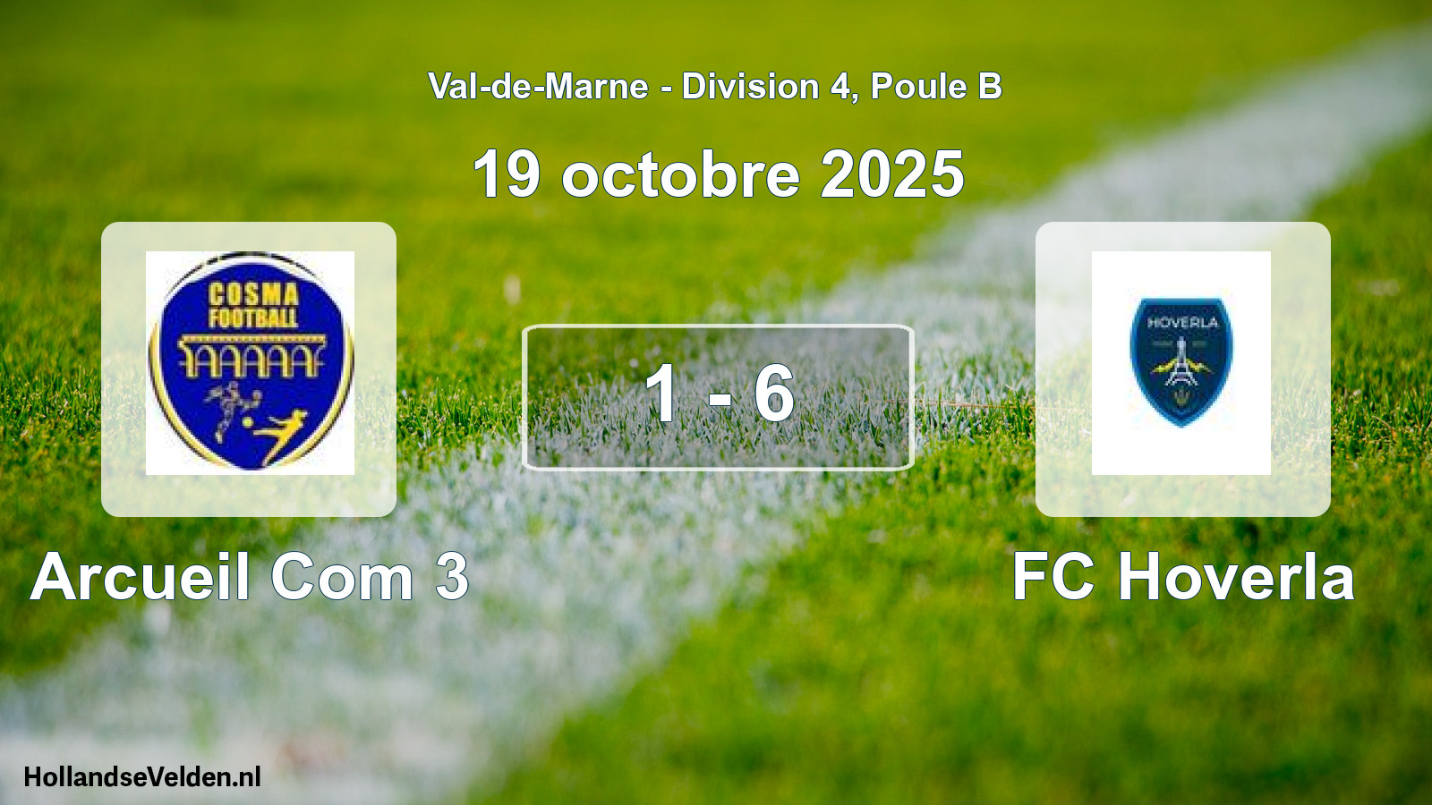 Match joué: Arcueil Com 3 - FC Hoverla 1 - 6 (19 octobre 2025)