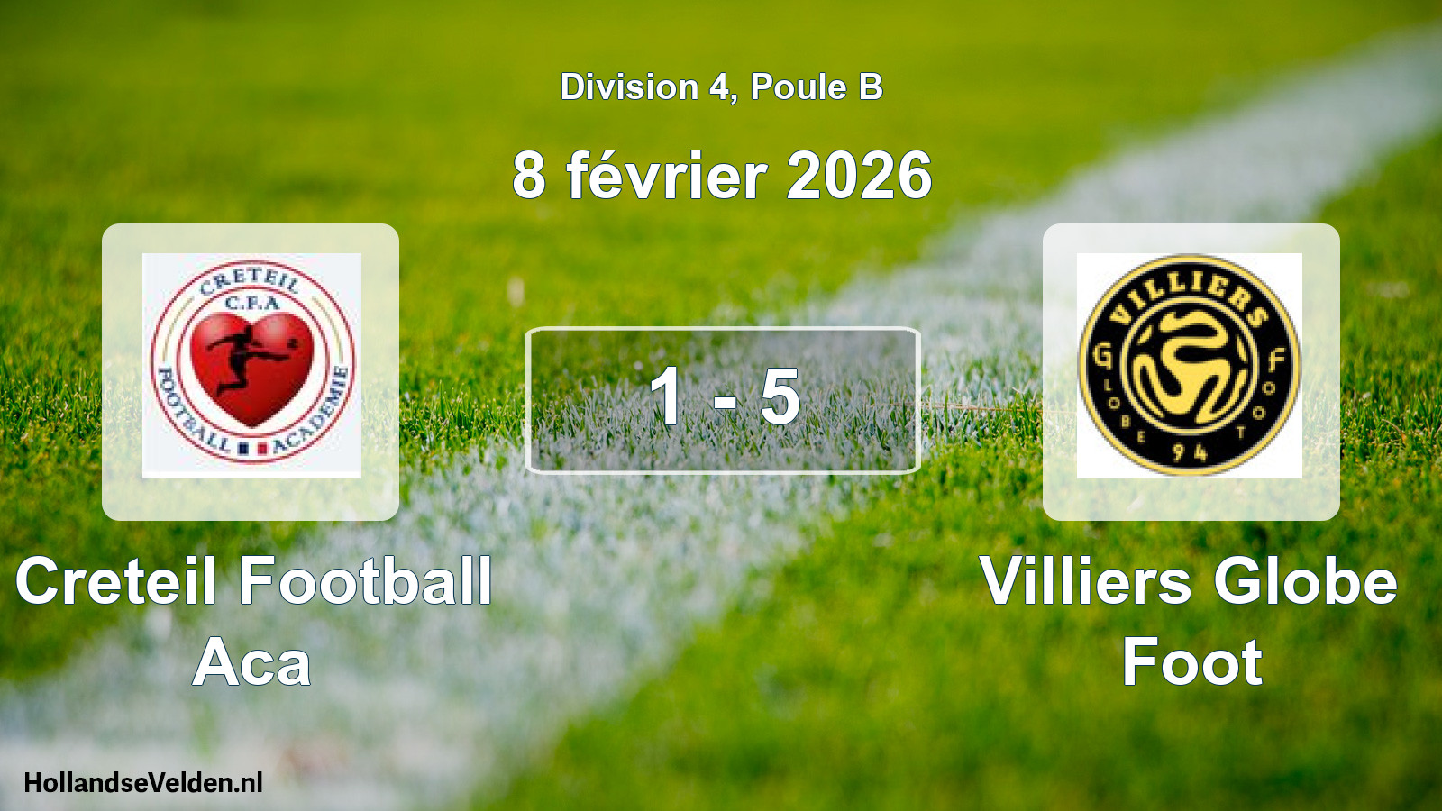 Total number of matches played: Creteil Football Aca - Villiers Globe Foot 1 - 5 (8 February 2026)
