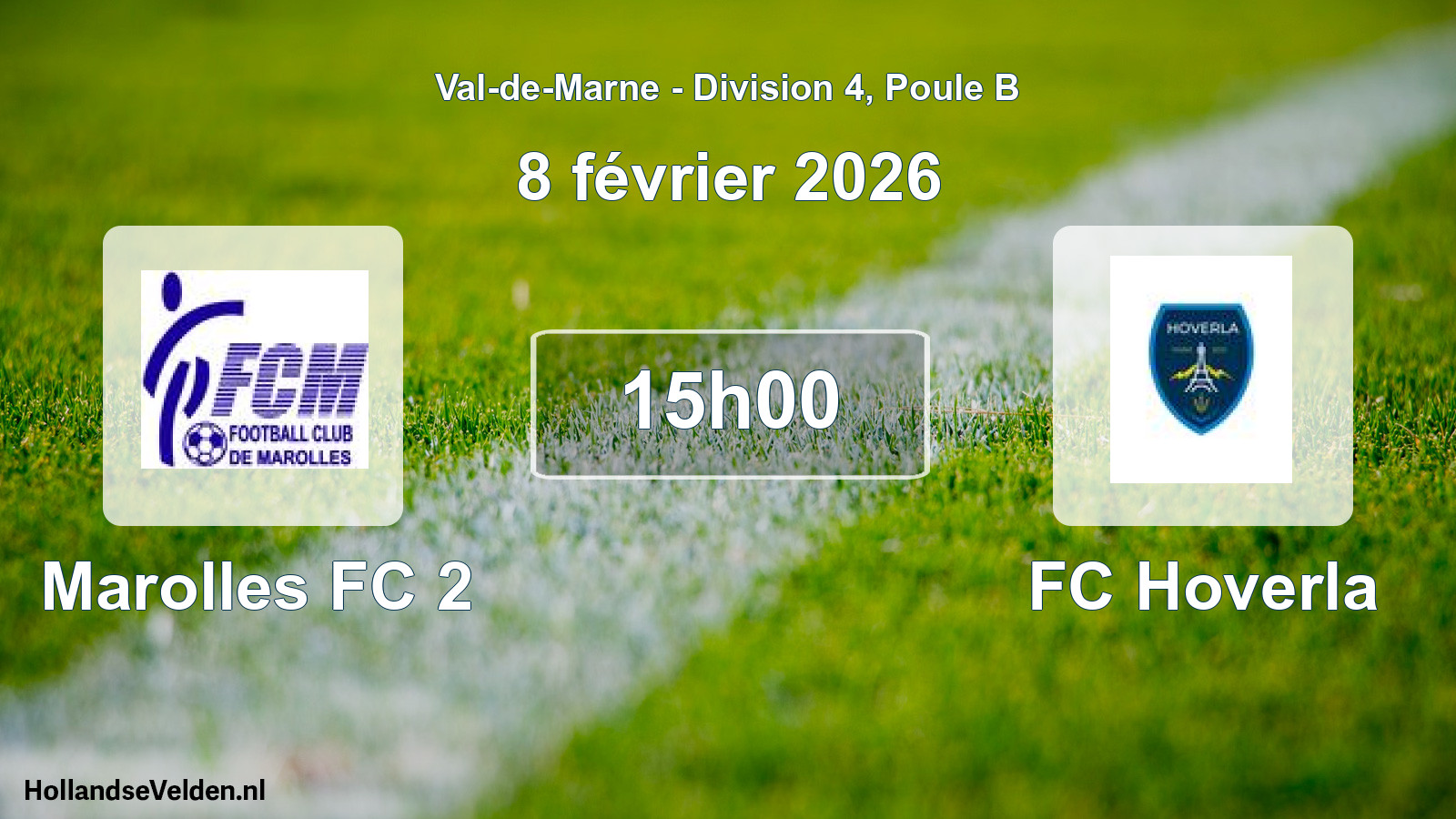 Geplande wedstrijd: Marolles FC 2 - FC Hoverla (8 februari 2026)