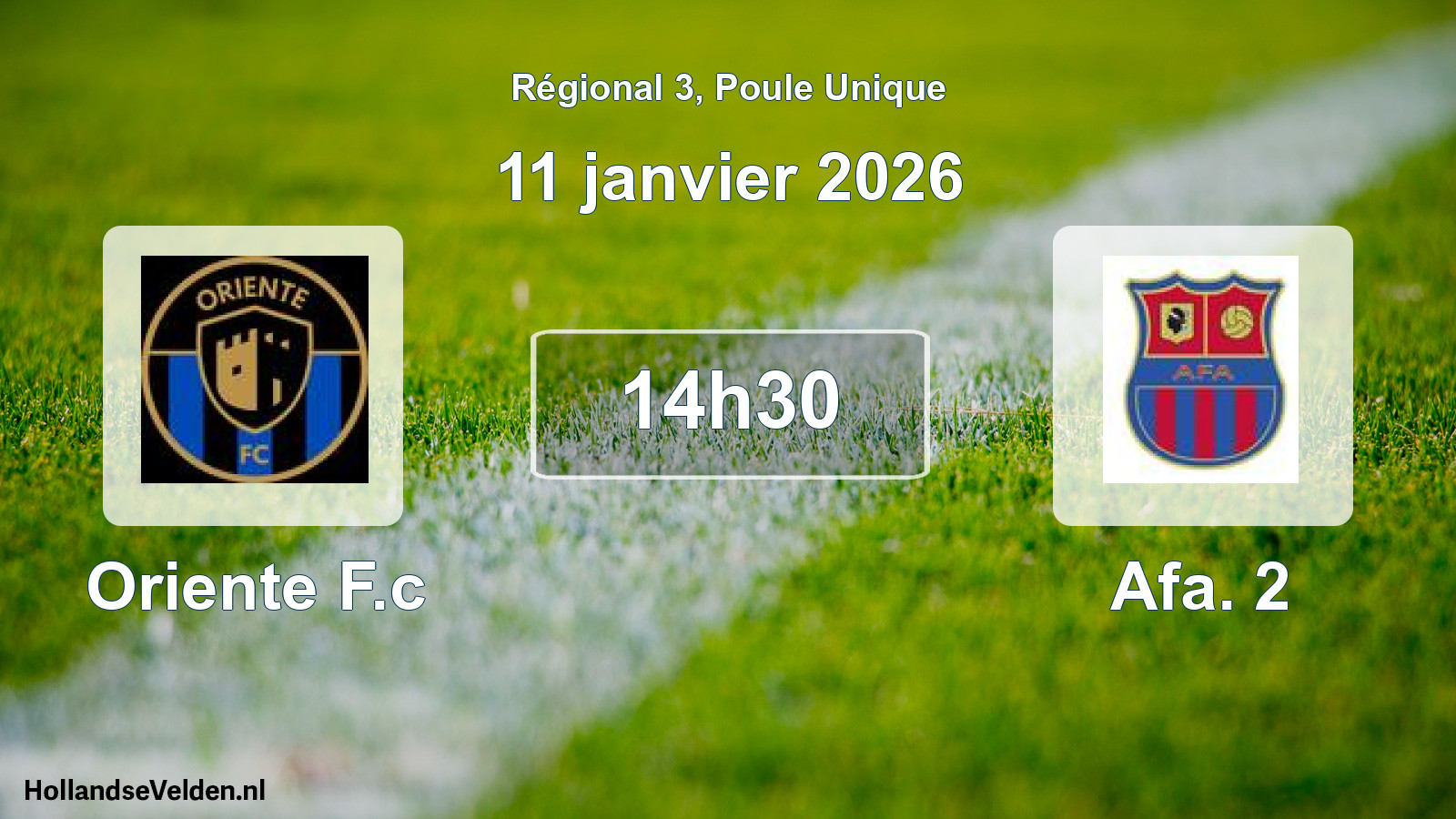 Scheduled Match: Oriente F.c - Afa. 2 (11 January 2026)