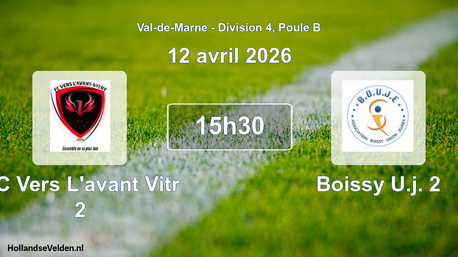 Match programmé: FC Vers L'avant Vitr 2 - Boissy U.j. 2 (12 avril 2026)